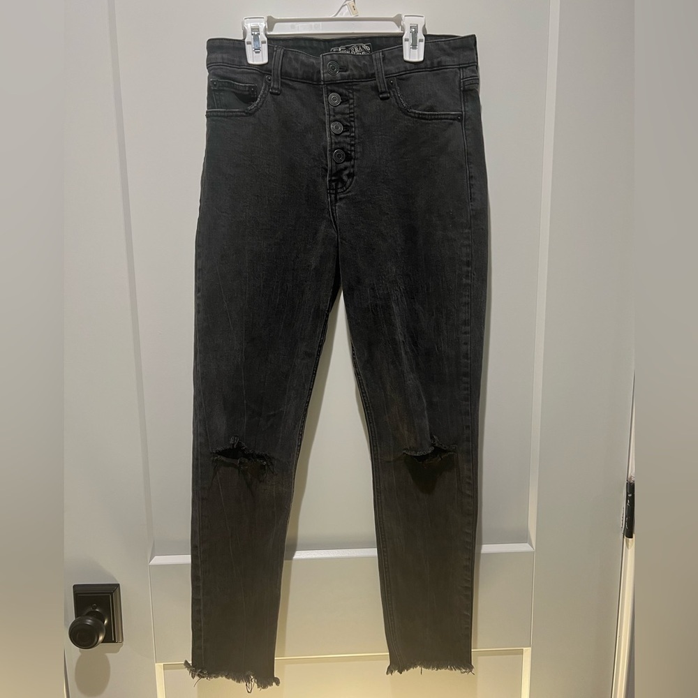Lucky Brand Washed Black Bridgette Skinny Jeans Size 6/28 Ankle